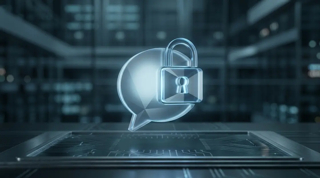 Datenschutz-Symbol über Chat-Blase – WhatsApp KI Datenschutz