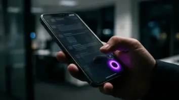 WhatsApp KI, Datenschutz – Smartphone zeigt WhatsApp KI Meta AI lila Kreis auf dem Display