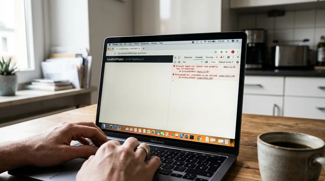 Browser-Konsole zeigt JavaScript-Fehler als Hinweis auf Sicherheitslücke