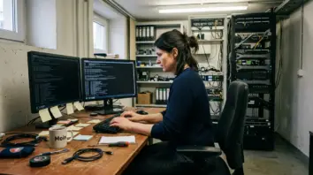 cPanel-Schwachstelle, Webhoster-Sicherheit – Systemadministrator prüft Server nach cPanel-Schwachstelle in einem deutschen Rechenzentrum
