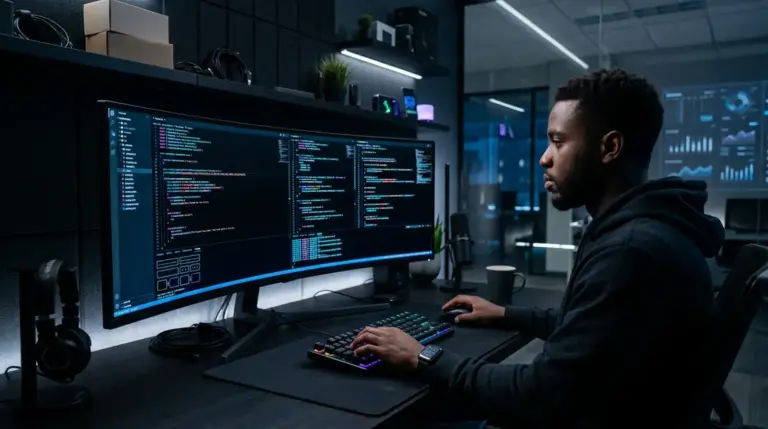 Cursor AI, KI Code-Editor – Cursor AI KI Code-Editor mit Gemini 3 Pro auf einem modernen Entwickler-Bildschirm