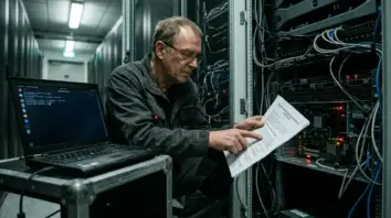 Linux Kernel, Dirty Frag – Linux-Admin im Serverraum prüft Dirty-Frag-Patch-Status am Terminal