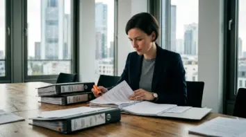 Fast-Track-Regulierung, Deep-Tech-Fonds, BaFin – Compliance-Officer prüft BaFin-Unterlagen für Fast-Track-Regulierung eines Deep-Tech-FinTechs