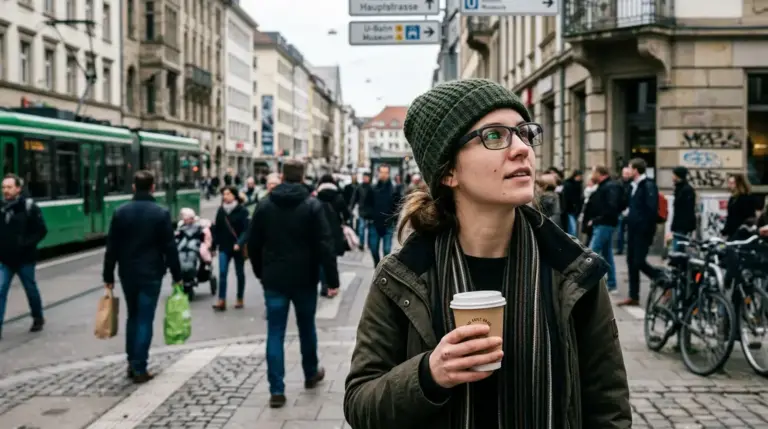 Rokid Glasses, smarte Brille – Person trägt Rokid Glasses smarte Brille auf belebter Stadtstraße