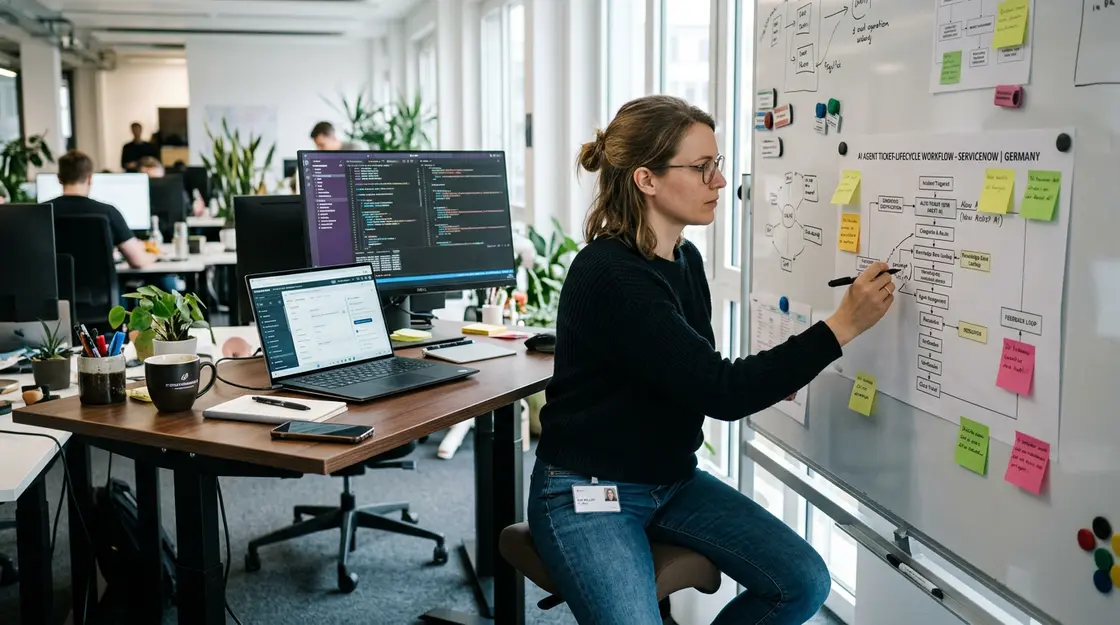 IT-Ingenieur analysiert ServiceNow Now Assist AI Agent Workflow