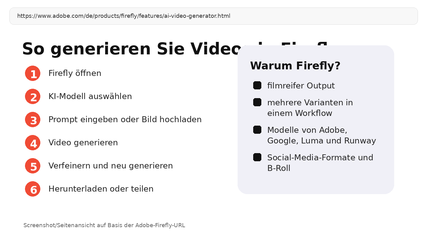 Screenshot Adobe Firefly Workflow Schritte