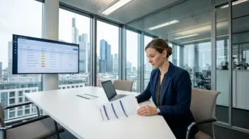 Agenten-Compliance, Haftungsverantwortung – Compliance-Managerin prüft Agenten-Register und Haftungsverantwortung für KI im Finanzsektor