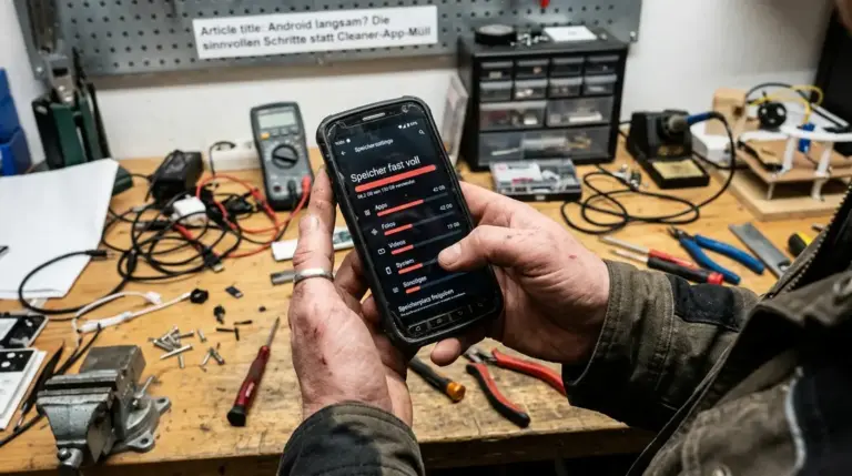 Android, Smartphone – Android Smartphone mit vollem Speicher in den Einstellungen