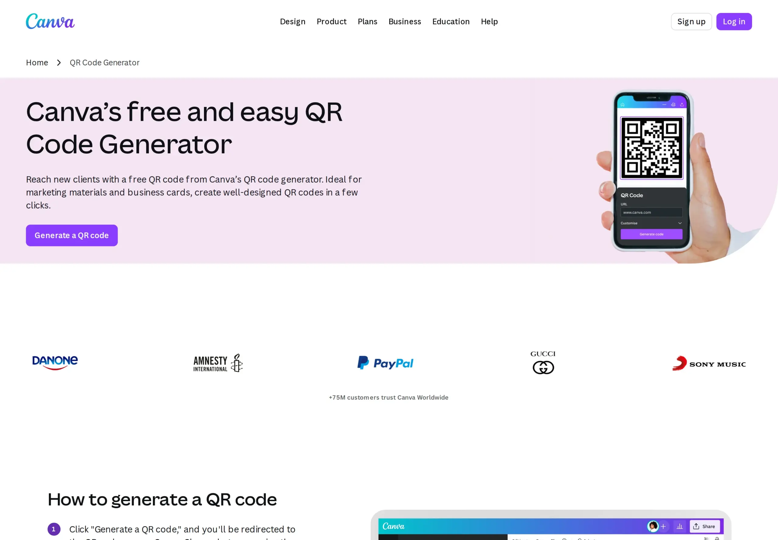 Canva QR Code Generator Screenshot – QR Code Generator