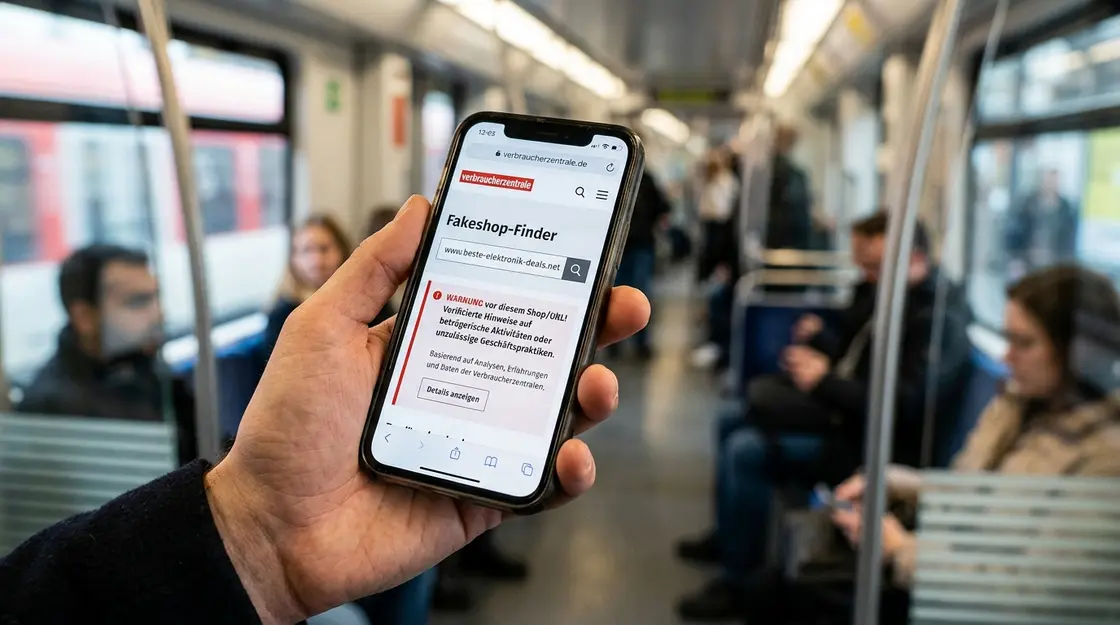 Fakeshop-Finder der Verbraucherzentrale auf einem Smartphone-Bildschirm