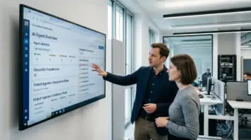 Fintech Agenten, Banking Automation – Fintech Agenten und Banking Automation im Compliance-Dashboard einer deutschen Großbank