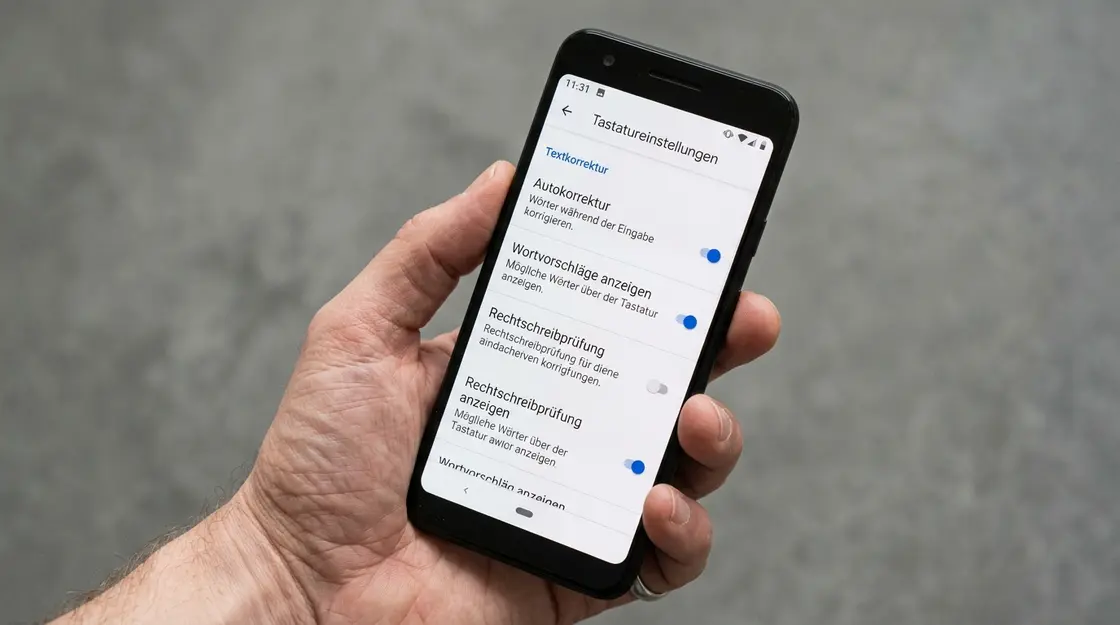 Gboard Einstellungen Textkorrektur mit KI-Optionen für Tastatur-AI auf Android