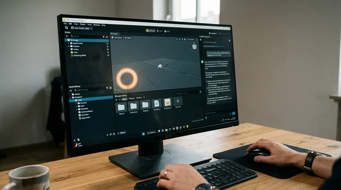 Lens Studio 5.0 Beta mit ChatGPT-Integration auf Desktop-Monitor