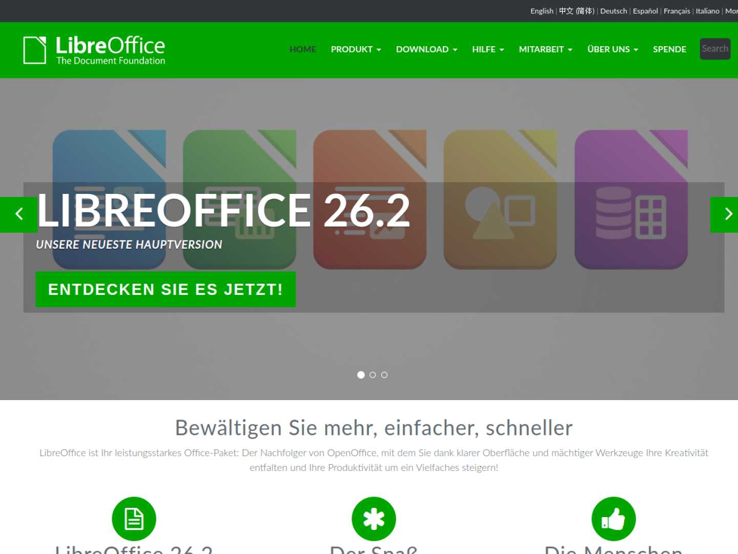 PDF digital signieren: Der ultimative Ratgeber für rechtssichere elektronische Unterschriften Screenshot der LibreOffice Website für PDF digital signieren
