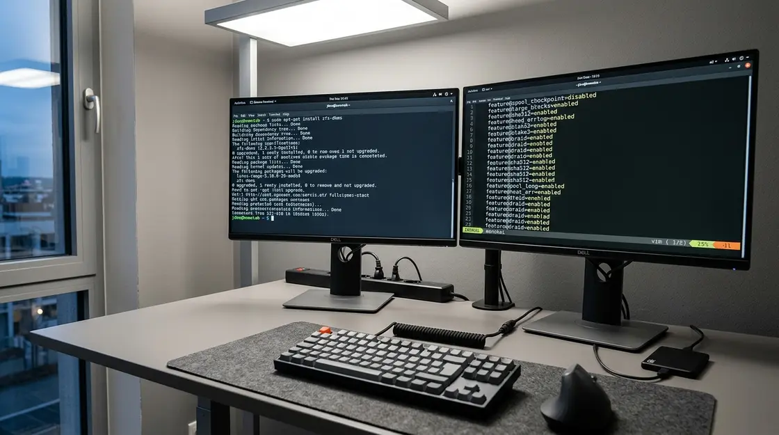 Debian-Terminal mit ZFS-DKMS-Update – OpenZFS 2.4.2 Installation