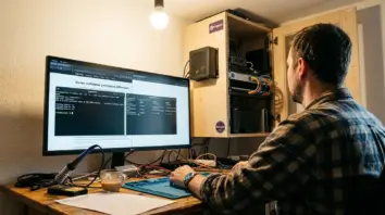 Podman vs, Self-Hosting – Linux-Admin vergleicht Podman vs Docker Terminal-Output im Homelab