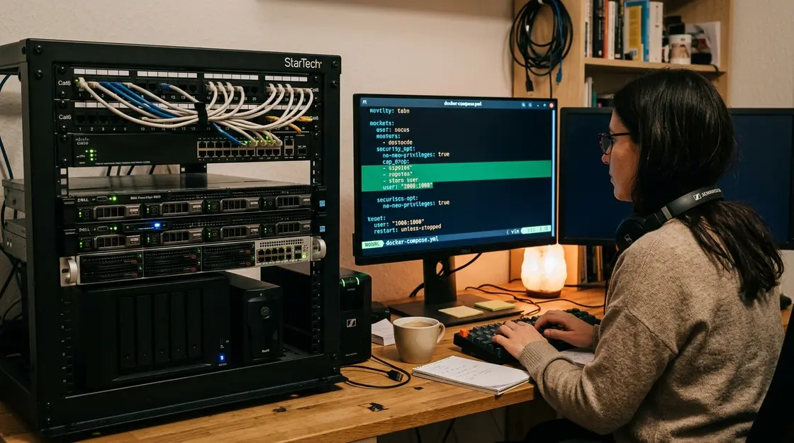 Self-Hosting, Docker – Self-Hosting Homelab mit Docker und Kubernetes Sicherheitskonfiguration am Terminal