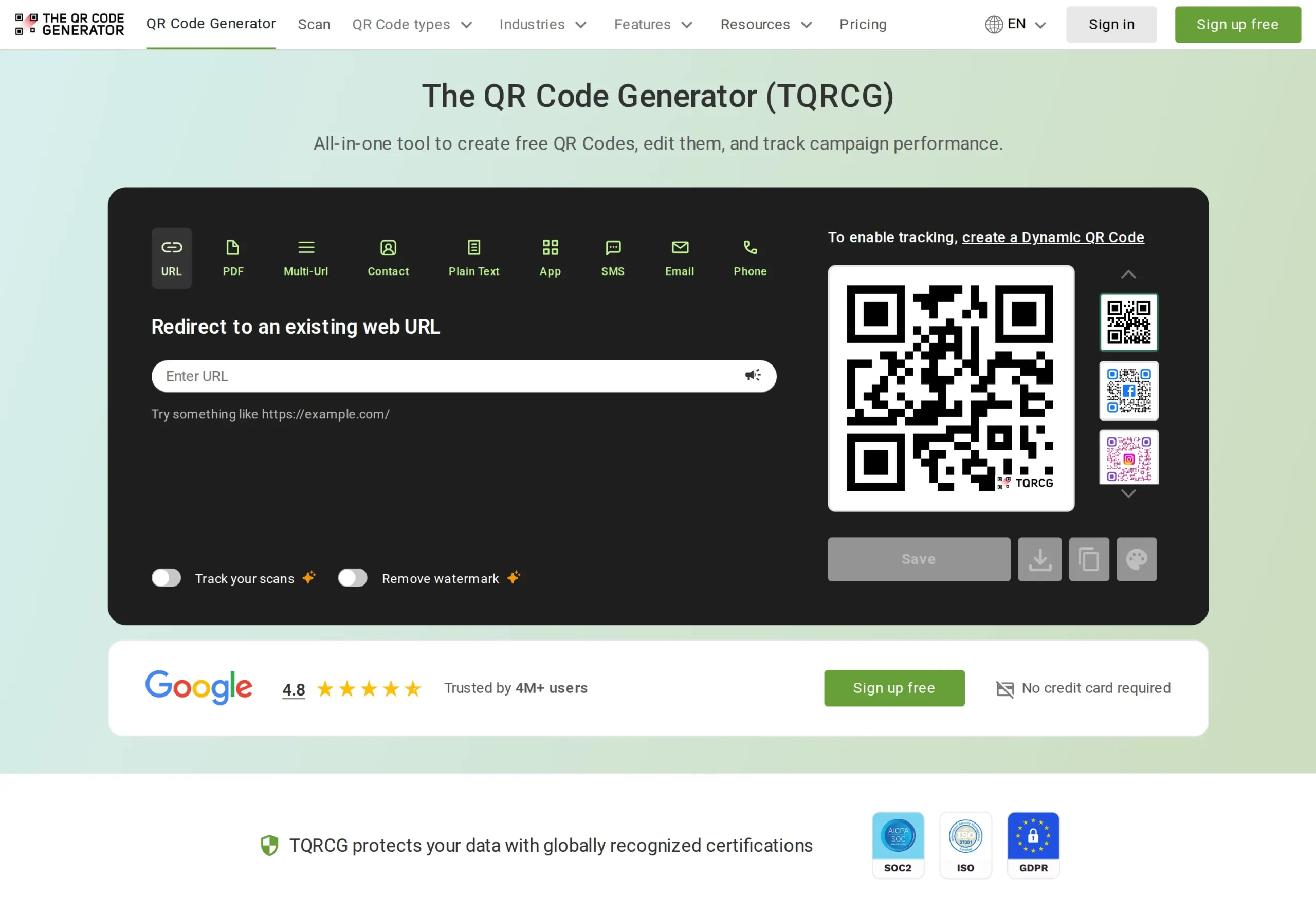 The QR Code Generator Screenshot – QR Code Generator