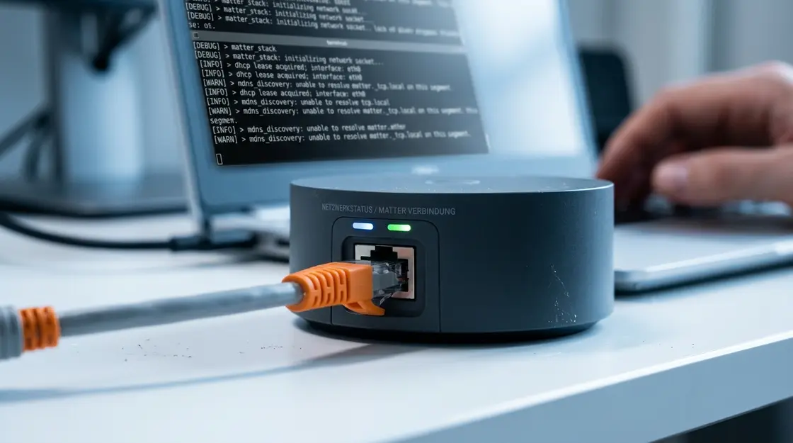 Thread Border Router mit Netzwerk-Routing-Analyse im Terminal