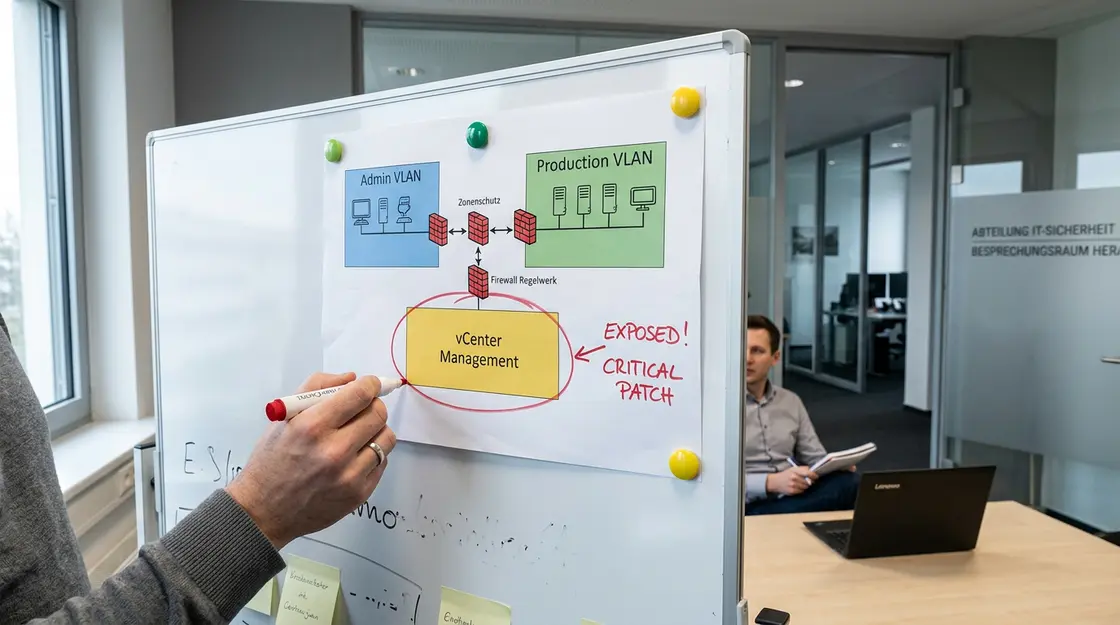 Netzwerksegmentierungsdiagramm mit vCenter Management VLAN und Firewall-Zonen