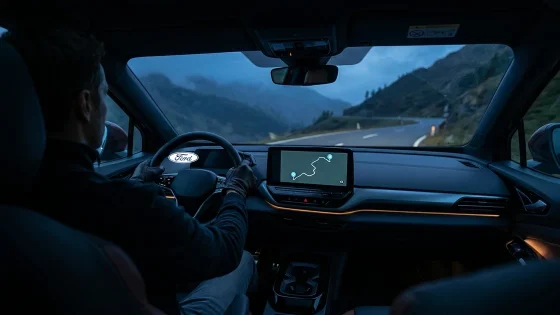 Apple Maps navigiert im Cockpit eines Ford-Elektroautos