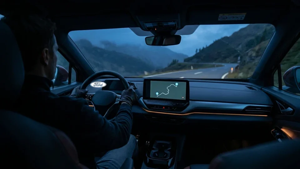 Apple Maps navigiert im Cockpit eines Ford-Elektroautos
