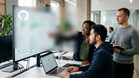 Entwicklerteam prüft GitHub-Agenten-Governance und Freigaben
