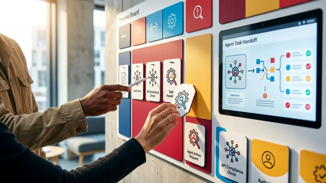 Nahaufnahme einer Kontrolle von Agenten-Berechtigungen auf einem Tablet als Symbol für Sicherheit und Governance