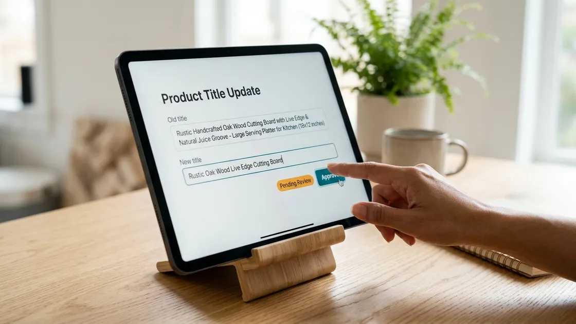 Vergleich altes und neues Amazon Produkttitel per KI-Vorschlag zur Freigabe