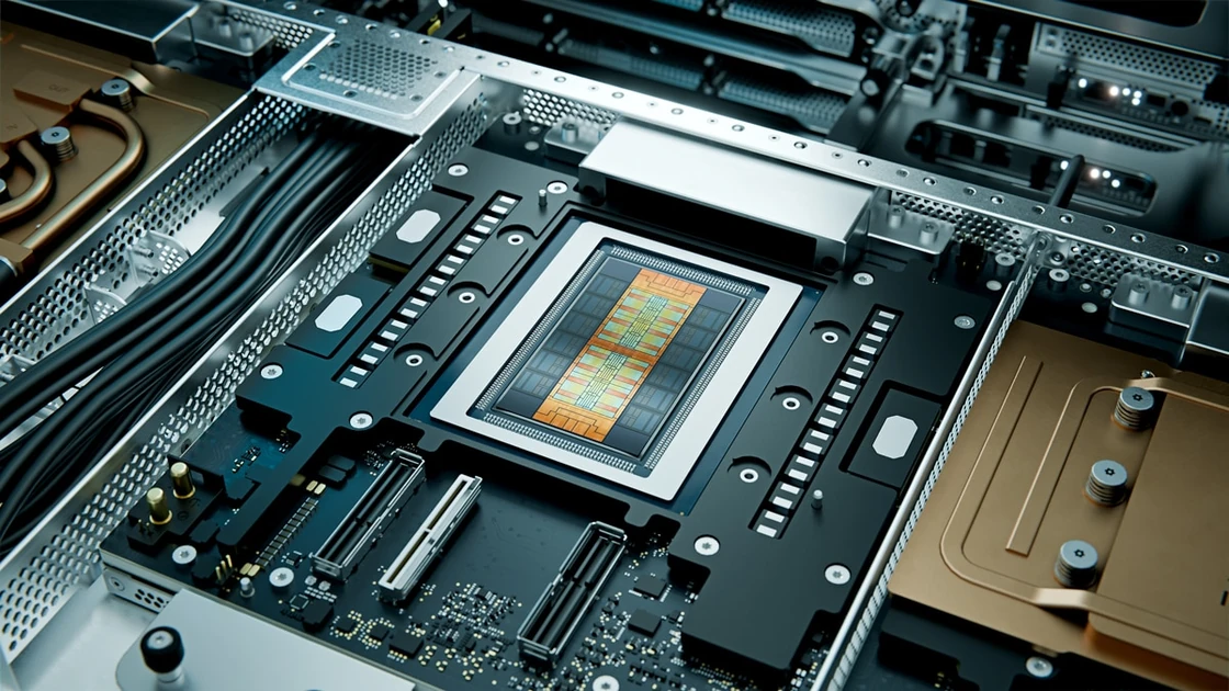 Offizielles Produktbild des AMD Instinct MI455X in einem Servertray