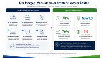Zeiterfassung, Handwerk und Digitalisierung – Grafik zum Margenverlust durch ungenaue Arbeitszeiterfassung