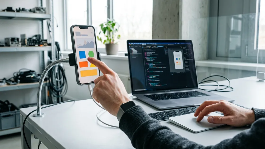 Claude Code testet eine iOS-App im iPhone-Simulator