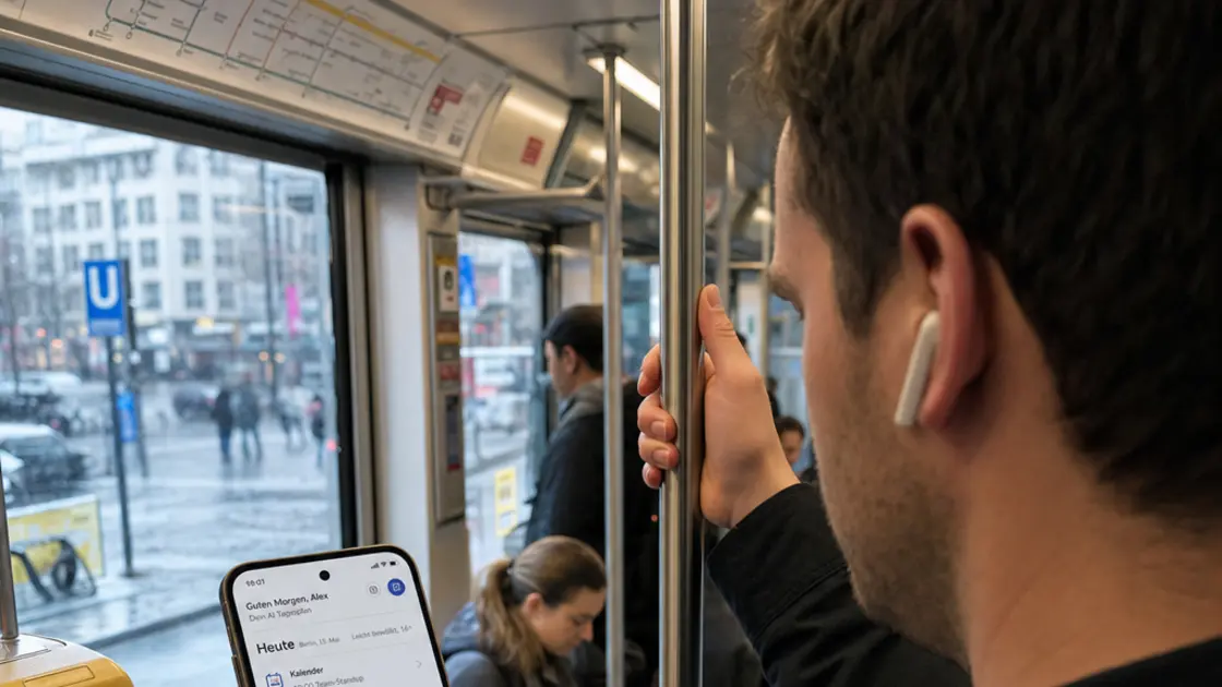 Smartphone zeigt Einstellungen für Datenfreigabe bei proaktiver KI Daily Puls