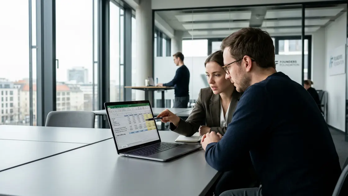 Entwickler kalkulieren App-Store-Gebühren und Entwicklerrechte am Laptop