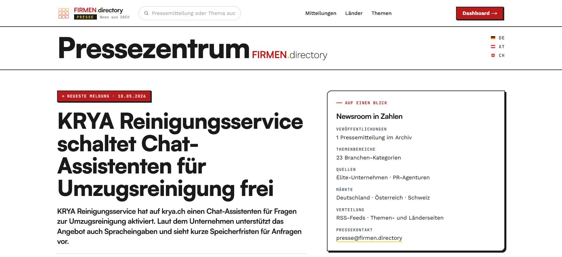 FIRMEN.directory DACH-Presseportal