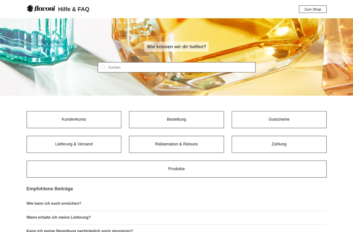 Flaconi Online-Shop Service Screenshot