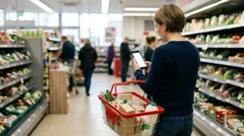 Lidl Plus Vorteile: Kundin nutzt Coupons beim Einkauf