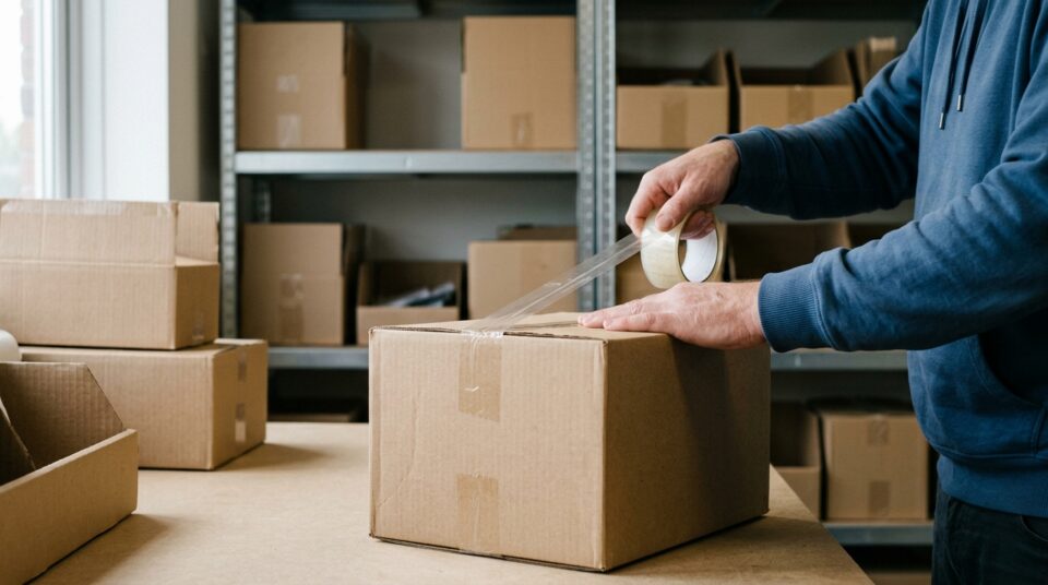 Lidl Retoure mit Paket an der Versandstation