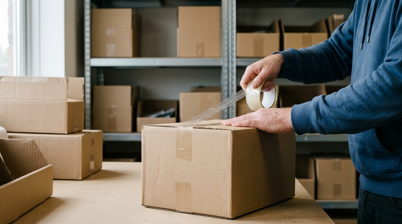 Lidl Retoure mit Paket an der Versandstation