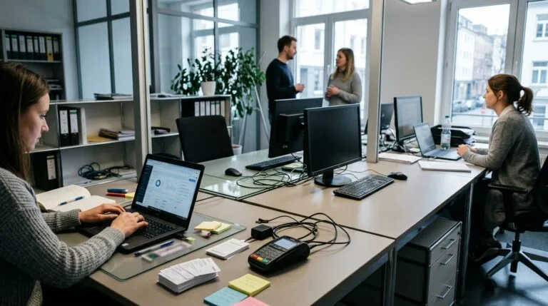 Meta Business Suite Werkzeugvergleich in einem kleinen Marketingbüro