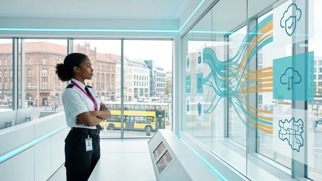 KI-Sicherheit, Onyx, Infrastruktur – Sicherheitsanalystin überwacht KI-Agenten-Aktivitäten in einer hellen Kontrollzentrale als Symbol für KI-Sicherheit als Infrastruktur