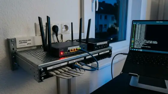 OpenWrt, Router-Linux, Netzwerksicherheit – Router mit freier Firmware im Homelab-Setup als Symbol fuer OpenWrt Router-Linux Netzwerksicherheit