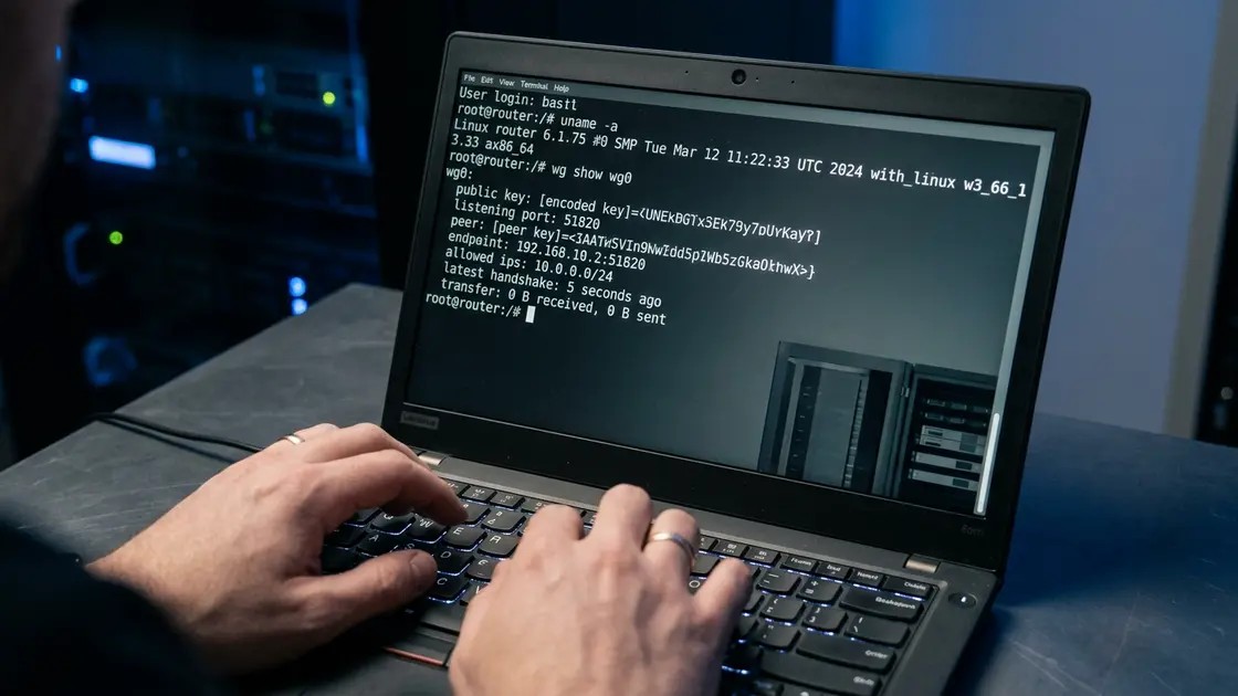 Terminal-Ausgabe beim Pruefen von Kernel-Version und WireGuard-Status nach OpenWrt Router-Linux Update
