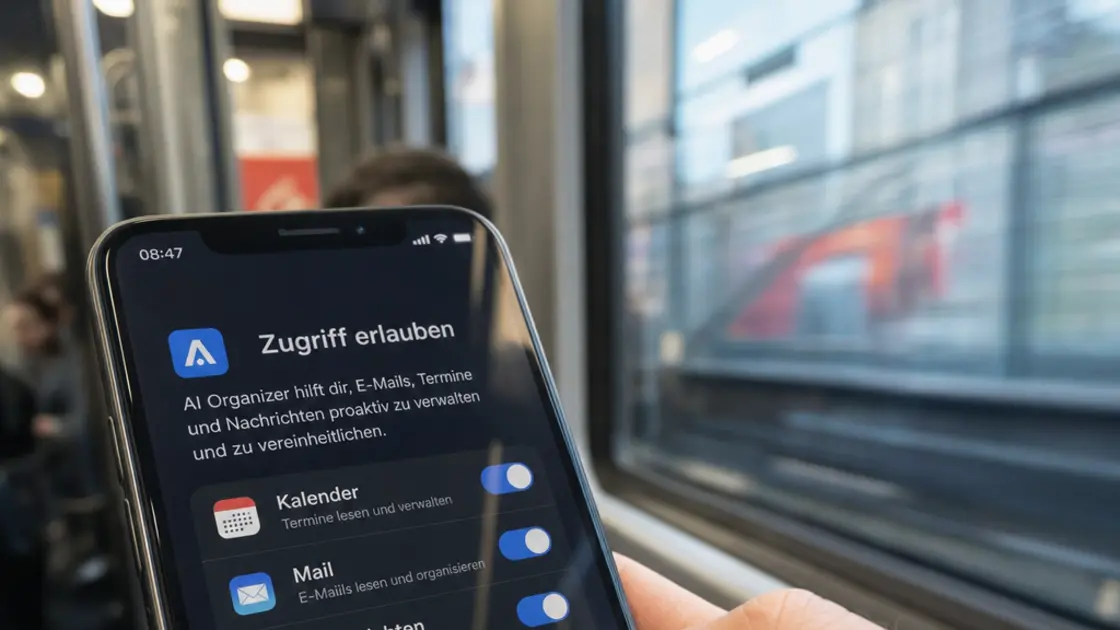 Nutzer prüft Datenschutz-Berechtigungen der Poppy-App auf dem Smartphone
