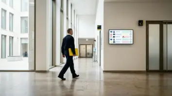 KI in, biometrische Bildanalyse, StPO-Reform – Aktenordner in einem Gerichtsflur symbolisiert die neue StPO-Reform zur KI in Strafverfolgung