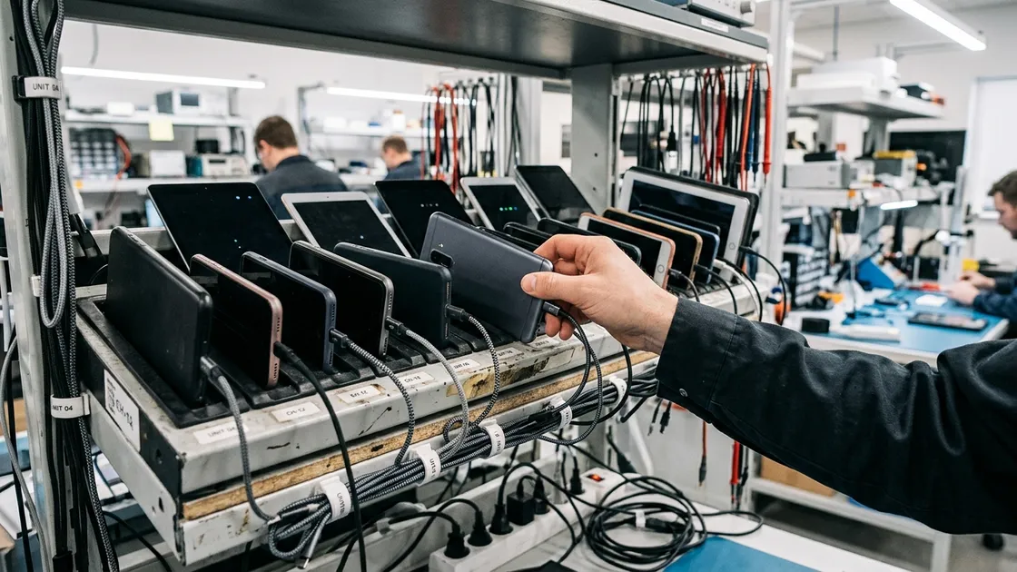 Testautomatisierung auf echten Smartphones und Tablets in einem Geräte-Rack