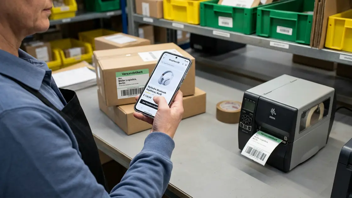 Checkout-Bildschirm einer Social-Commerce-App mit Produktseite auf dem Smartphone