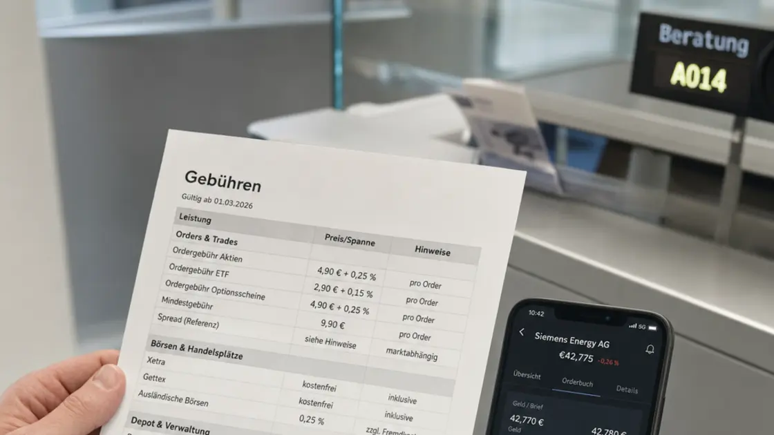 Trading-Gebühren im Preisverzeichnis mit Trading-App auf dem Smartphone vergleichen