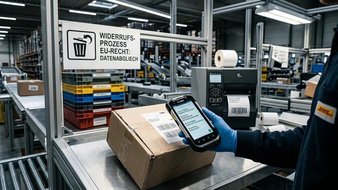 Nahaufnahme eines Checkout-Screens mit Widerrufsbutton im Onlineshop