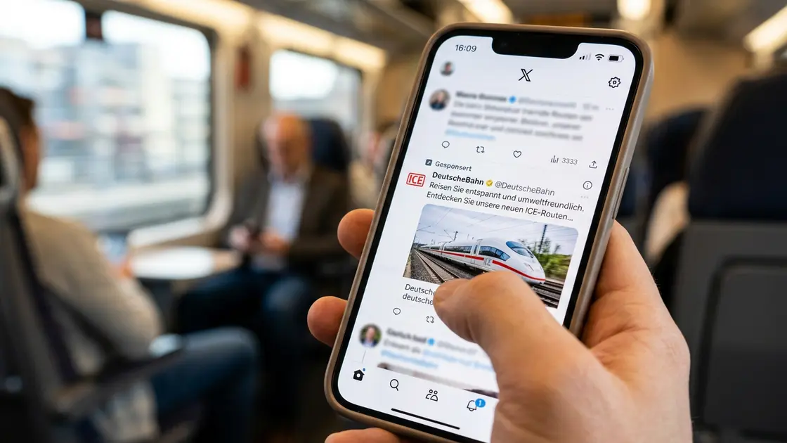 Werbeanzeige in der X-App mit fehlender Transparenz zum Auftraggeber